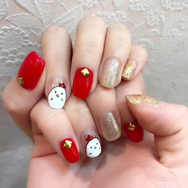 靚麗的紅色美甲，讓你美美過春節(jié)！